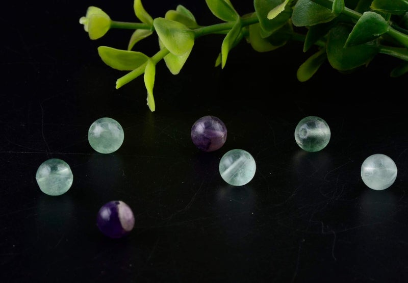 Cmidy Natural Stone Beads 100pcs 8mm Fluorite Round Genuine Real Stone Beading Loose Gemstone Hole Size 1mm DIY Smooth Beads for Bracelet Necklace Earrings Jewelry Making (Fluorite Green, 8mm) - Image 4